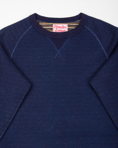 Wonder Looper Pullover Crewneck - Real Indigo Blanket Striped French Terry - Standard & Strange