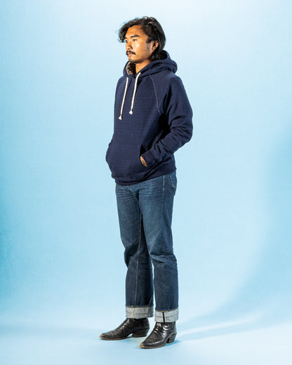 Wonder Looper Pullover Hoodie - Real Indigo Blanket Striped French Terry - Standard & Strange