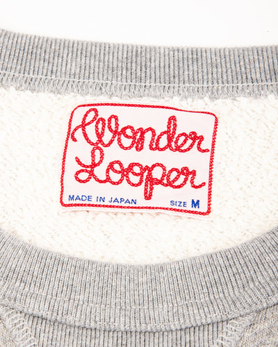 Wonder Looper Super Looper French Terry Pullover Crewneck - Heather Grey - Standard & Strange