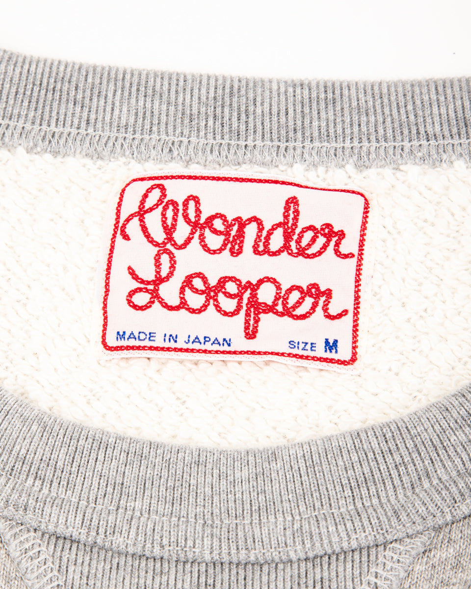 Wonder Looper Super Looper French Terry Pullover Crewneck - Heather Grey - Standard & Strange
