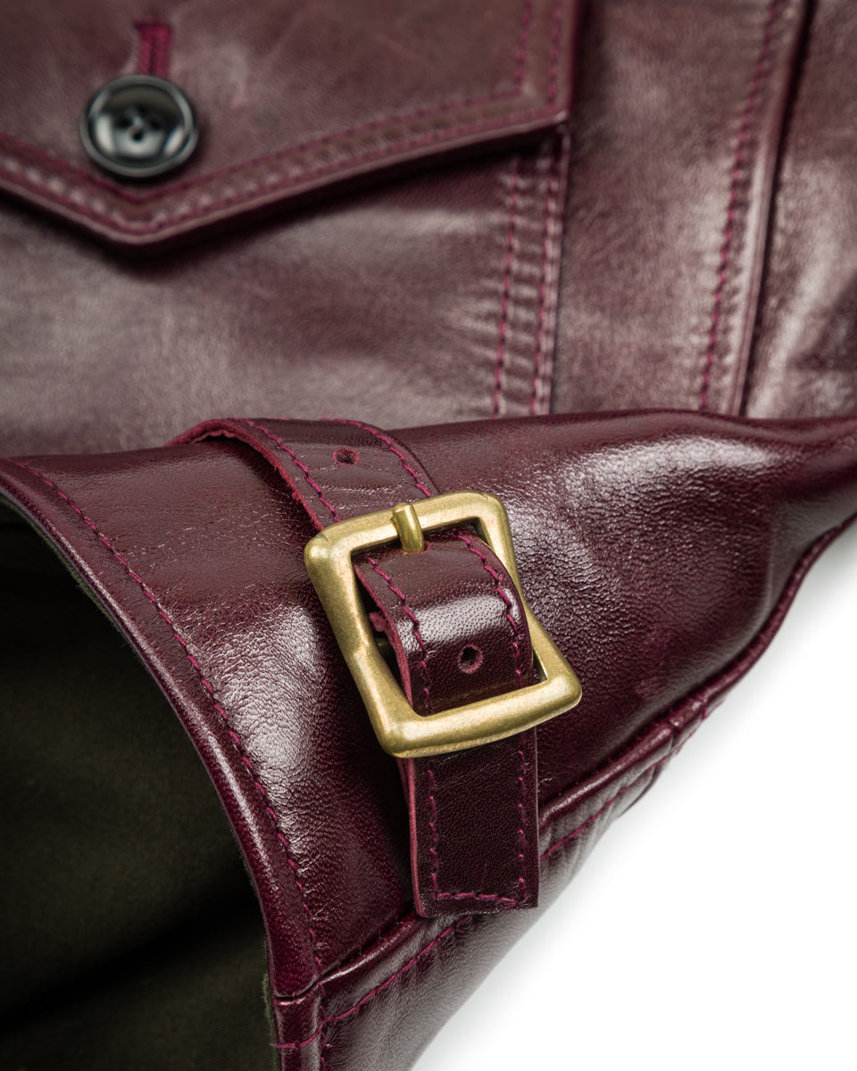 Y'2 Leather Aniline Horse Cossack Jacket (LB-143) - Cherry - Standard & Strange