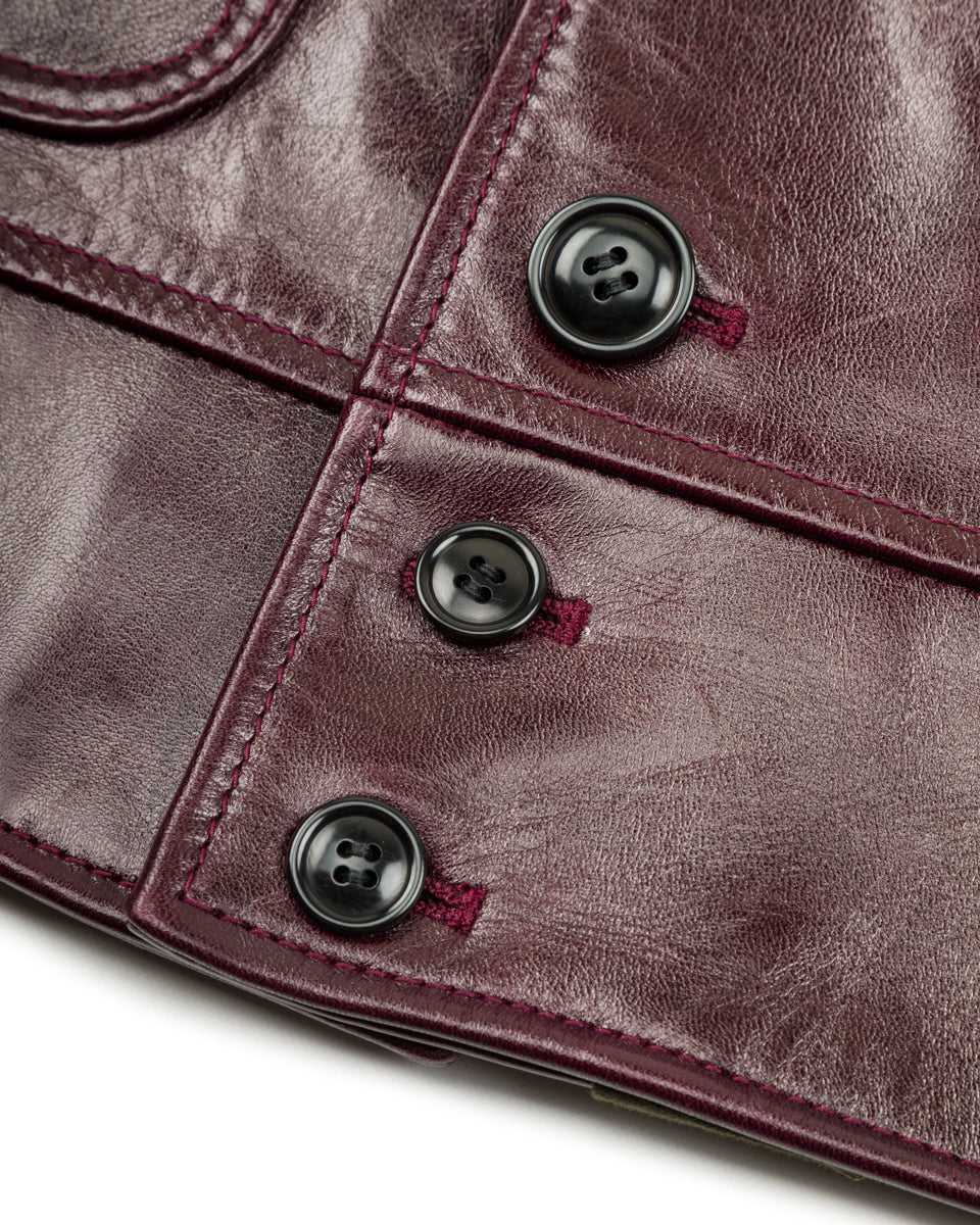 Y'2 Leather Aniline Horse Cossack Jacket (LB-143) - Cherry - Standard & Strange