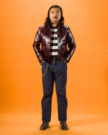 Y'2 Leather Aniline Horse Cossack Jacket (LB-143) - Cherry - Standard & Strange