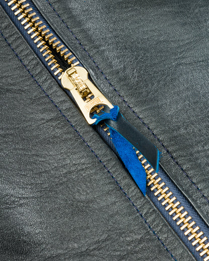 Y'2 Leather Hand Dyed Horsehide Double Rider Jacket (HR-56) - Navy - Standard & Strange