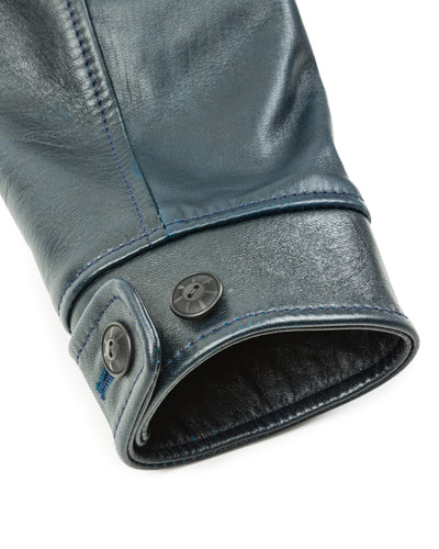 Y'2 Leather Hand Dyed Horsehide Double Rider Jacket (HR-56) - Navy - Standard & Strange