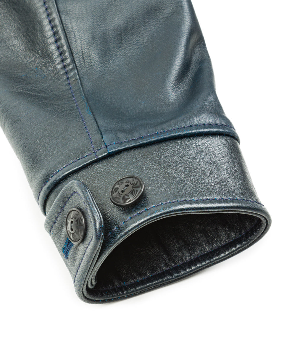 Y'2 Leather Hand Dyed Horsehide Double Rider Jacket (HR-56) - Navy - Standard & Strange