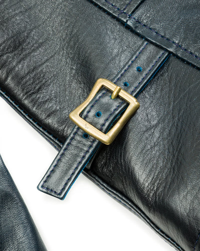 Y'2 Leather Hand Dyed Horsehide Double Rider Jacket (HR-56) - Navy - Standard & Strange