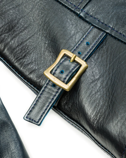 Y'2 Leather Hand Dyed Horsehide Double Rider Jacket (HR-56) - Navy - Standard & Strange