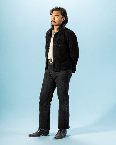 Y'2 Leather Horse Roughout WWII Type Jean Jacket (HSB-140-T) - Black - Standard & Strange