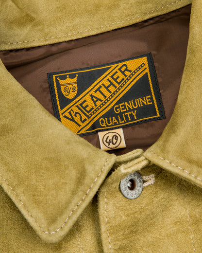 Y'2 Leather Horse Roughout WWII Type Jean Jacket (HSB-140-T) - Khaki - Standard & Strange