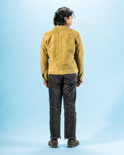 Y'2 Leather Horse Roughout WWII Type Jean Jacket (HSB-140-T) - Khaki - Standard & Strange