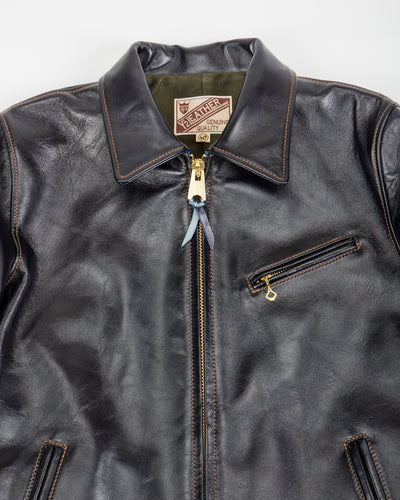 Y'2 Leather Indigo Dyed Horsehide Single Riders Jacket (IR-42) - Standard & Strange