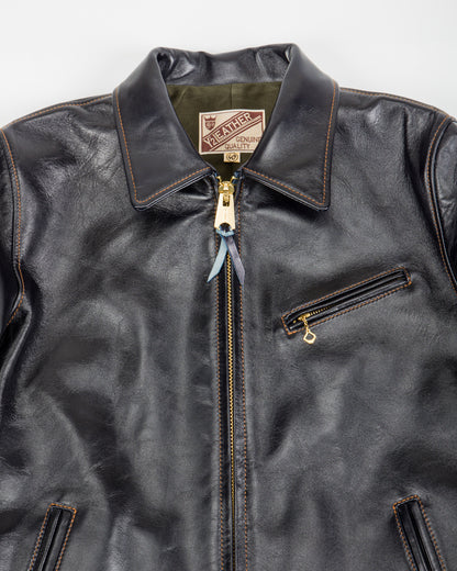 Y'2 Leather Indigo Dyed Horsehide Single Riders Jacket (IR-42) - Standard & Strange