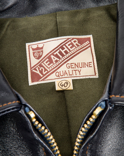 Y'2 Leather Indigo Dyed Horsehide Single Riders Jacket (IR-42) - Standard & Strange