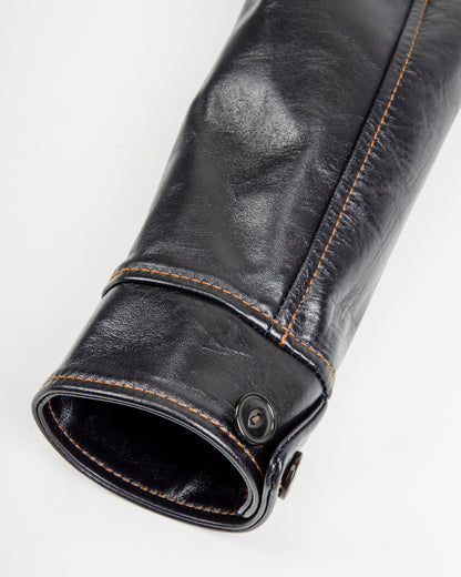 Y'2 Leather Indigo Dyed Horsehide Single Riders Jacket (IR-42) - Standard & Strange