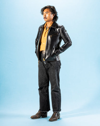 Y'2 Leather Indigo Dyed Horsehide Single Riders Jacket (IR-42) - Standard & Strange