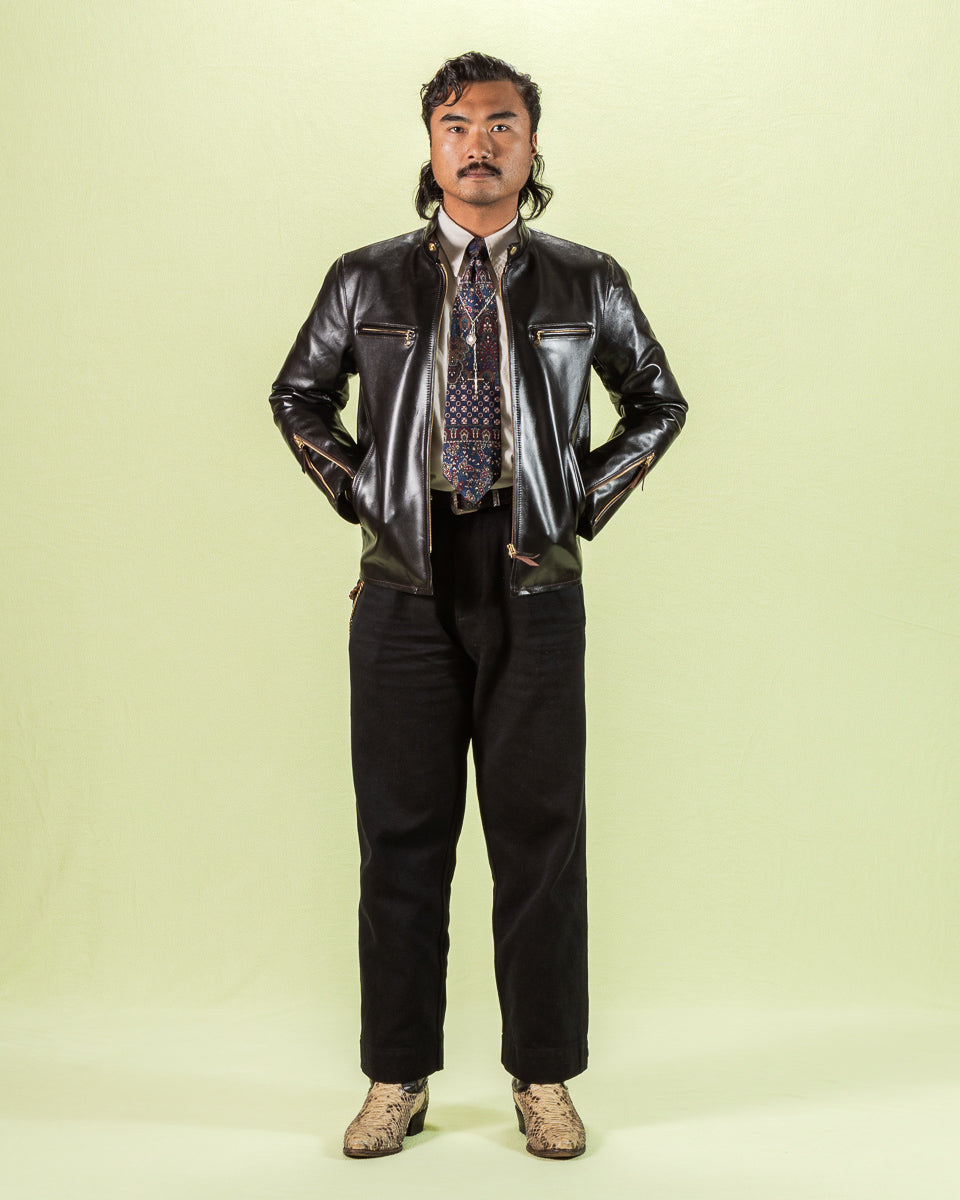 Y'2 Leather Lightweight Vintage Horsehide Single Riders Jacket