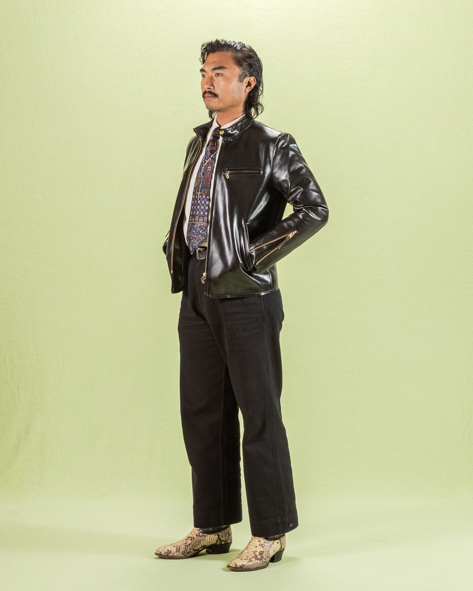 Vintage 2000's leather × nylon riders jacket y2k Leather 2000