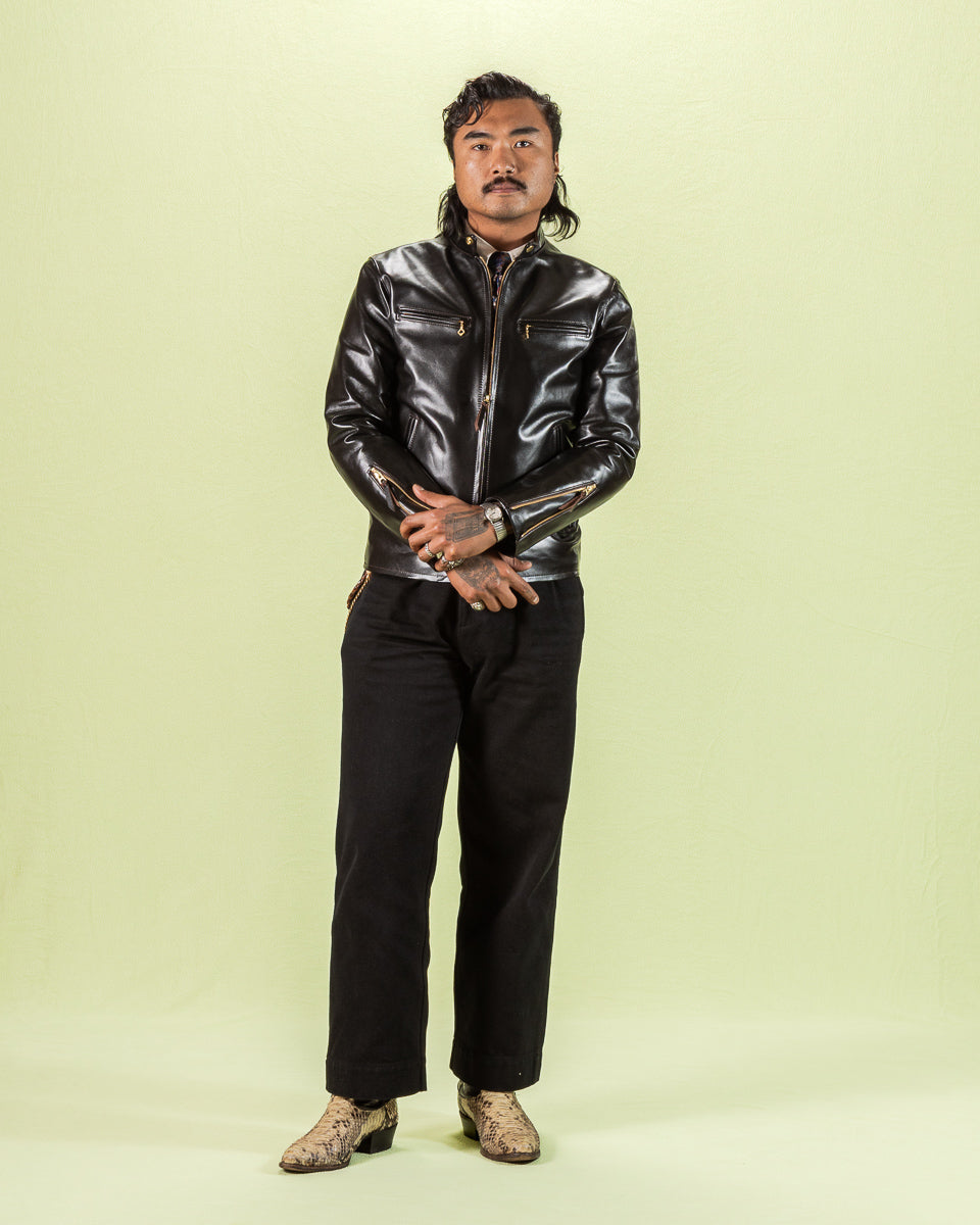 Y'2 Leather Lightweight Vintage Horsehide Single Riders Jacket