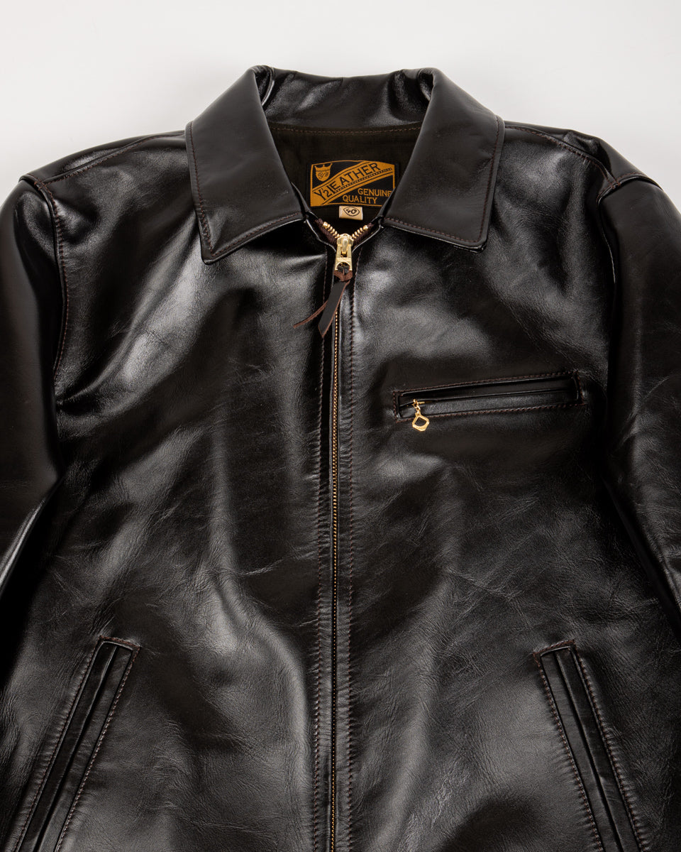 Lightweight Vintage Horsehide Single Riders Jacket (PR-65) - Black