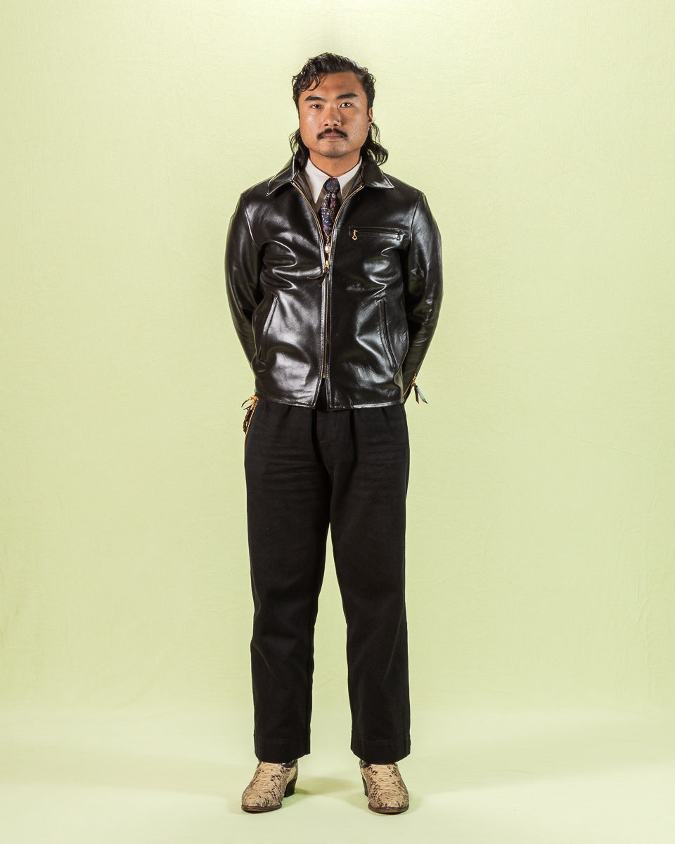 Y'2 Leather Lightweight Vintage Horsehide Single Riders Jacket (PR-65) - Black - Standard & Strange