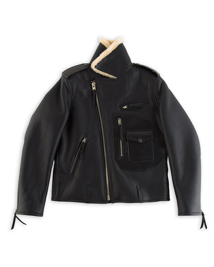 Y'2 Leather Merino Mouton D-Pocket Double Rider Jacket (CM-55) - Black - Standard & Strange
