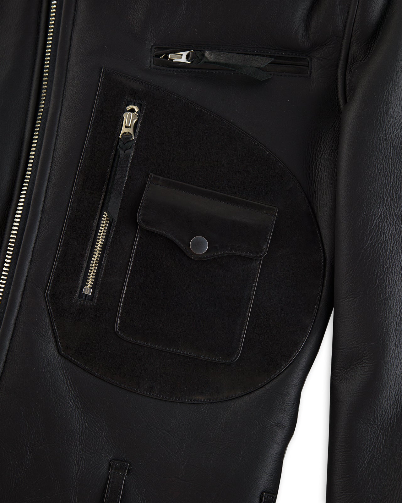 Y'2 Leather Merino Mouton D-Pocket Double Rider Jacket (CM-55) - Black - Standard & Strange