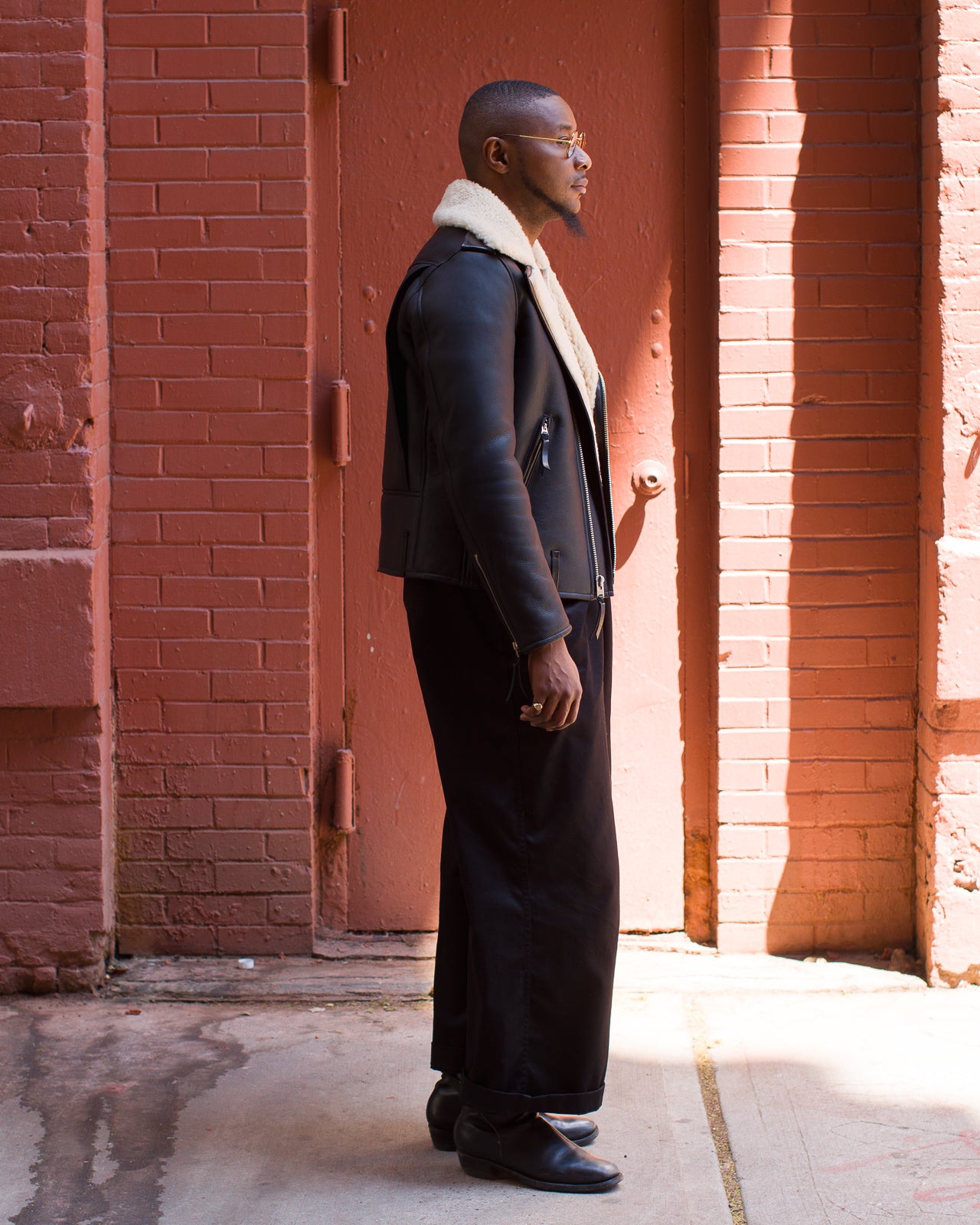 Y'2 Leather Merino Mouton D-Pocket Double Rider Jacket (CM-55) - Black - Standard & Strange