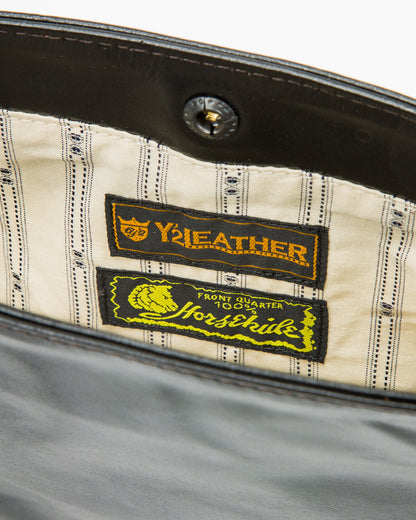 Y'2 Leather Sacoche Bag - Black Natural Scar Horse (BG-18) - Standard & Strange