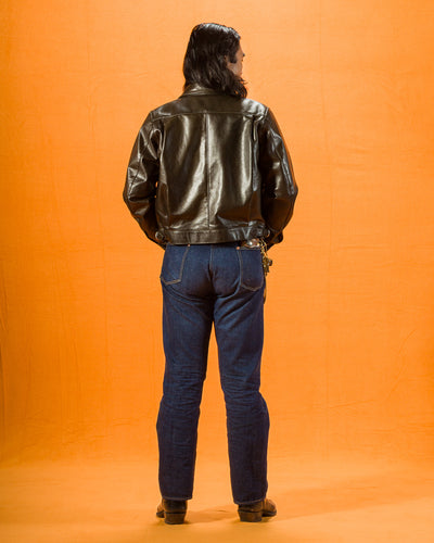 Y'2 Leather Sheepskin French Cyclist Jacket (YK-07) - Olive - Standard & Strange