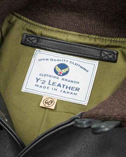 Y'2 Leather Sheepskin Type A-1 - Black - Standard & Strange