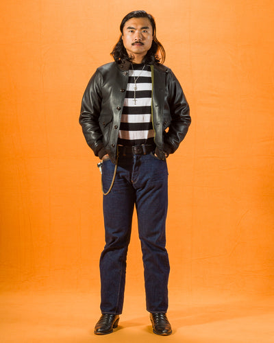 Y'2 Leather Sheepskin Type A-1 - Black - Standard & Strange