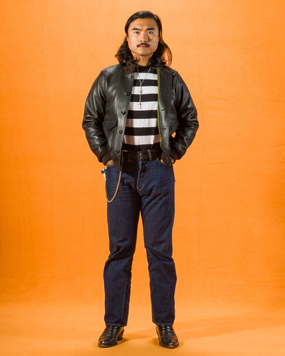 Y'2 Leather Sheepskin Type A-1 - Black - Standard & Strange