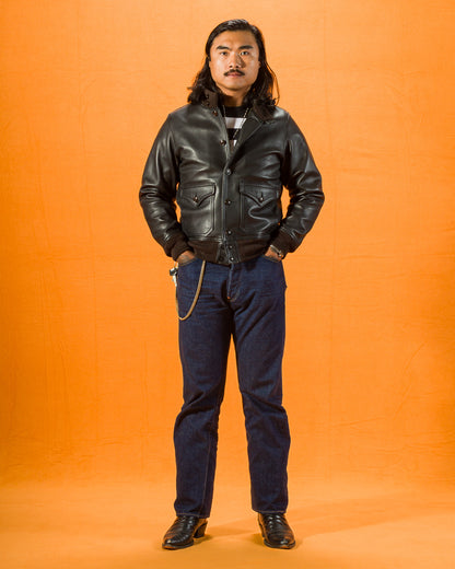 Y'2 Leather Sheepskin Type A-1 - Black - Standard & Strange