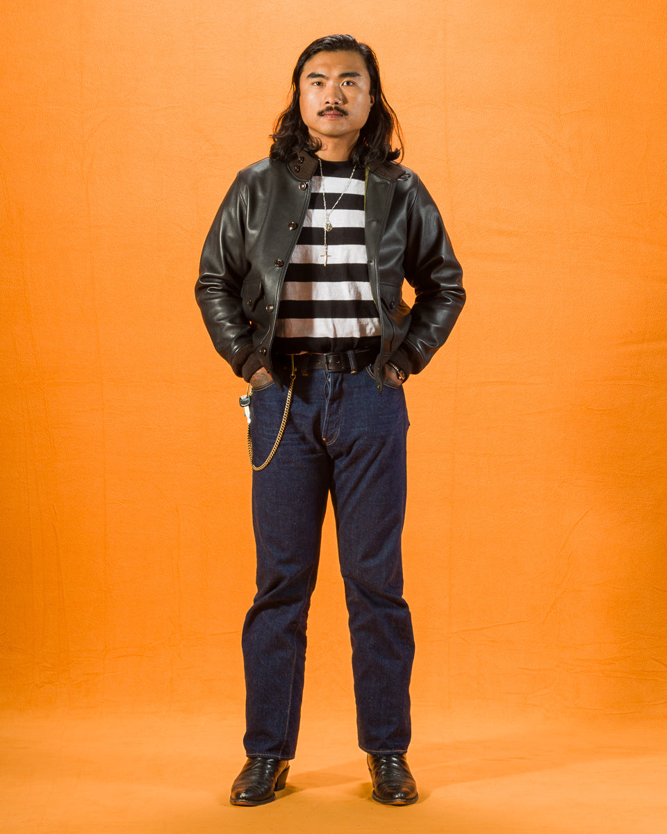 Y'2 Leather Sheepskin Type A-1 - Black - Standard & Strange