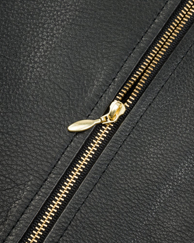 Y'2 Leather Steer Oil Collarless Jacket (LR-04) - Black - Standard & Strange