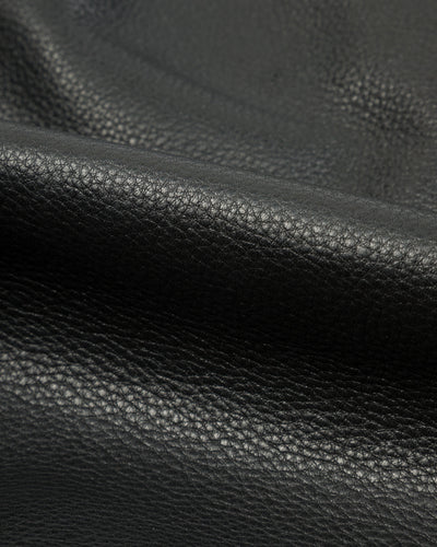 Y'2 Leather Steer Oil Collarless Jacket (LR-04) - Black - Standard & Strange