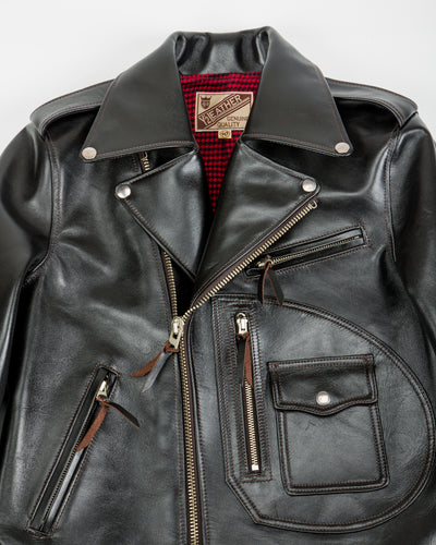 Y'2 Leather Vintage Horse D-Pocket Double Riders Jacket (HR-55) - Black - Standard & Strange