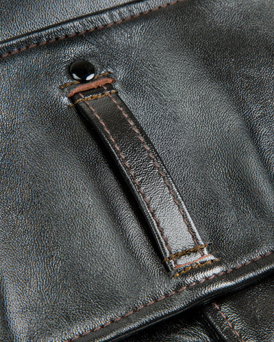 Y'2 Leather Vintage Horse D-Pocket Double Riders Jacket (HR-55) - Black - Standard & Strange