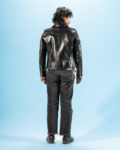 Y'2 Leather Vintage Horse D-Pocket Double Riders Jacket (HR-55) - Black - Standard & Strange