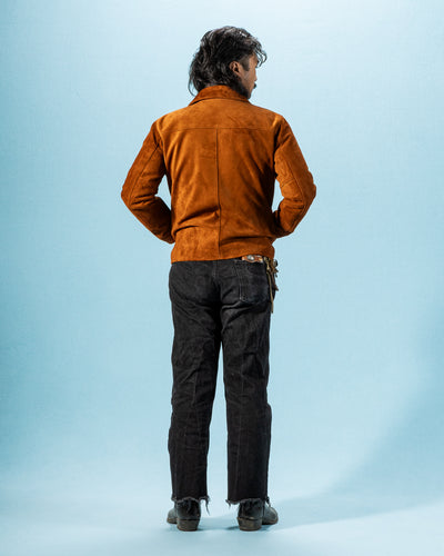 Y'2 Leather Y'2 x S&S Steer Suede Collared Single Riders Jacket (TR-65 Custom) - Camel - Standard & Strange