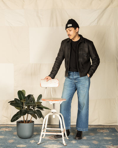 Y'2 Leather Deer Skin 1st Type Jacket - 25th Anniversary Limited - Black (DB-140-25SP) - Standard & Strange