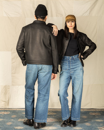 Y'2 Leather Deer Skin 1st Type Jacket - 25th Anniversary Limited - Black (DB-140-25SP) - Standard & Strange