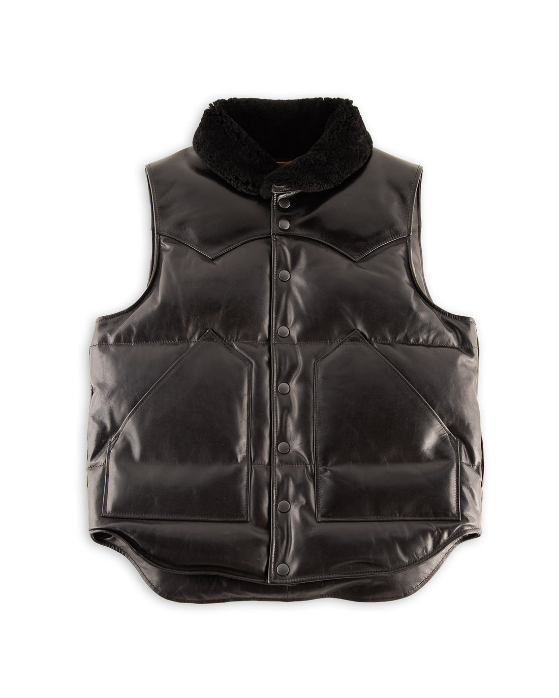 Y'2 Leather Oil Soft Horse & Mouton Down Vest - Black (OV-01-M) - Standard & Strange