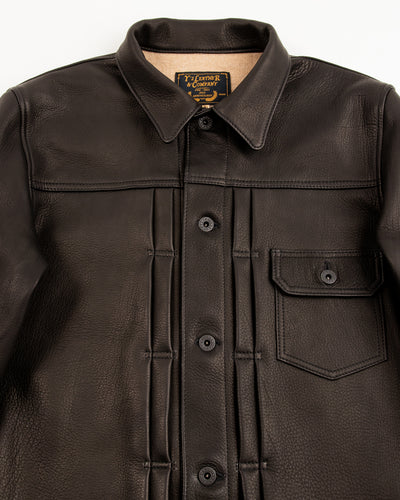 Y'2 Leather Deer Skin 1st Type Jacket - 25th Anniversary Limited - Black (DB-140-25SP) - Standard & Strange