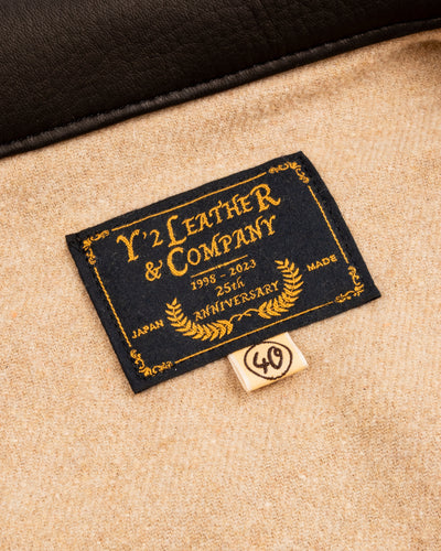 Y'2 Leather Deer Skin 1st Type Jacket - 25th Anniversary Limited - Black (DB-140-25SP) - Standard & Strange