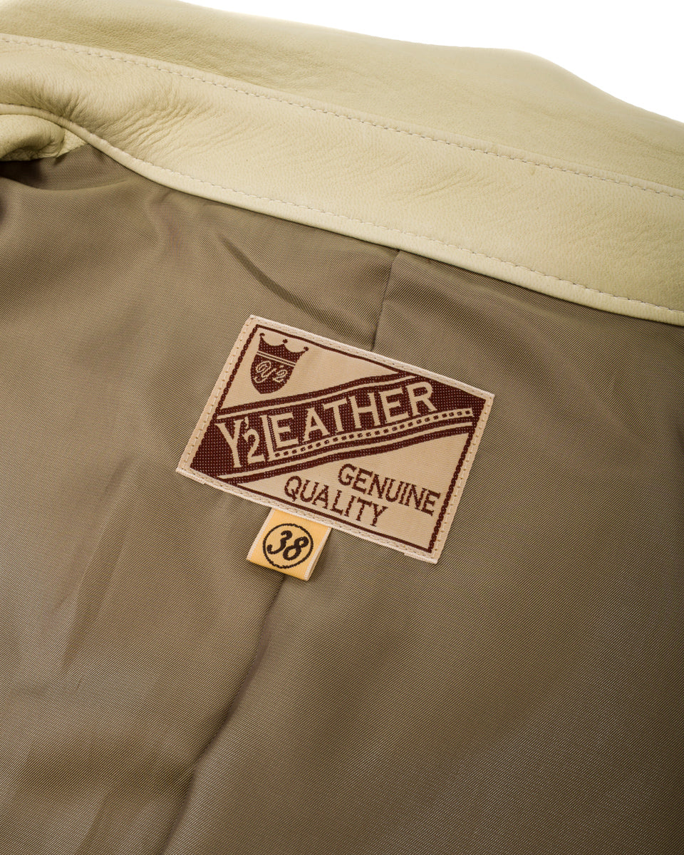 Y'2 Leather Deerskin Rounded Hem Car Coat (DC-76-C Spring Edition) - Cream - Standard & Strange