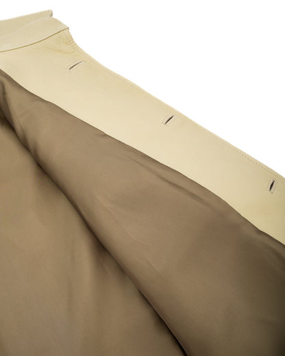 Y'2 Leather Deerskin Rounded Hem Car Coat (DC-76-C Spring Edition) - Cream - Standard & Strange