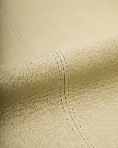 Y'2 Leather Deerskin Rounded Hem Car Coat (DC-76-C Spring Edition) - Cream - Standard & Strange