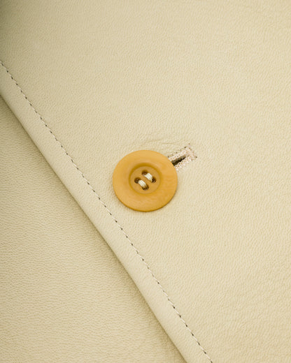 Y'2 Leather Deerskin Rounded Hem Car Coat (DC-76-C Spring Edition) - Cream - Standard & Strange